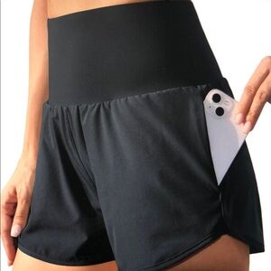 High-Waisted Black Women's Shorts